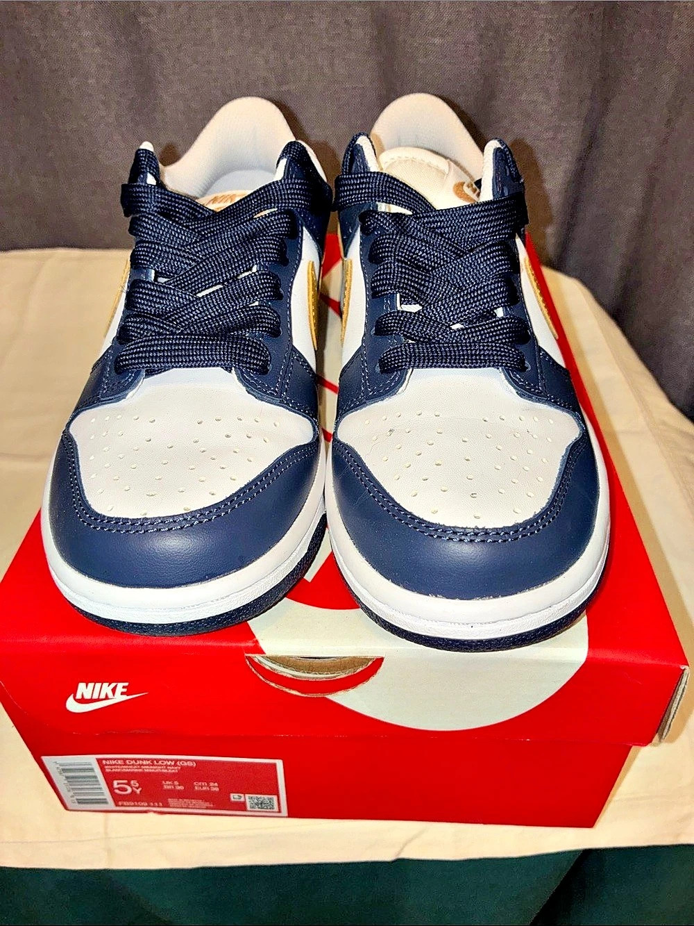 Nike Dunk Low Sneakers Blue & White US 5.5Y Like New